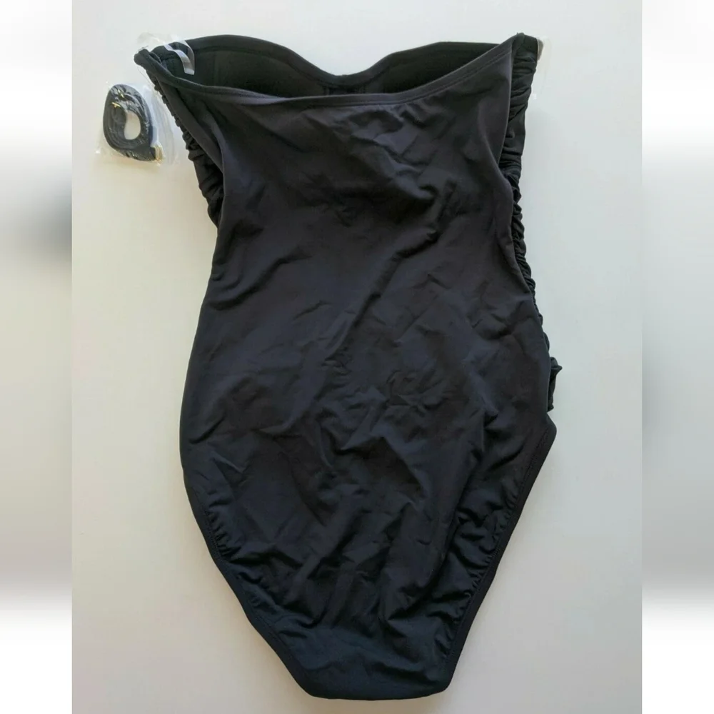 Bleu Rod Beattie Bandeau One Piece Swimsuit, Black, Women's 10 - Picture 2 of 2
